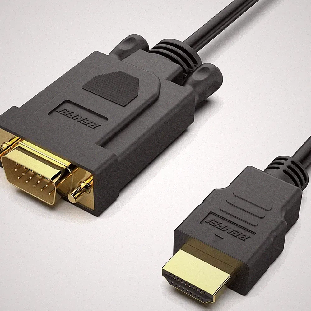 HDMI VGA Kabel Converter Adapter 0.9m Full HD Monitor Projektor Beamer