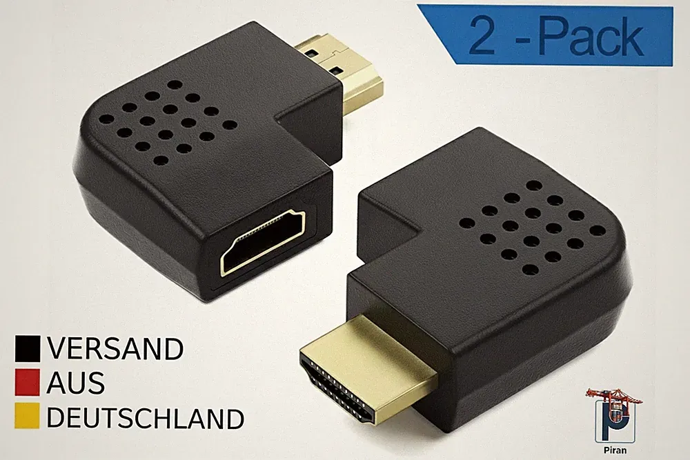 HDMI Winkeladapter 90 Grad 4K UHD 2160p Flach gewinkelt TV Monitor Beamer Laptop