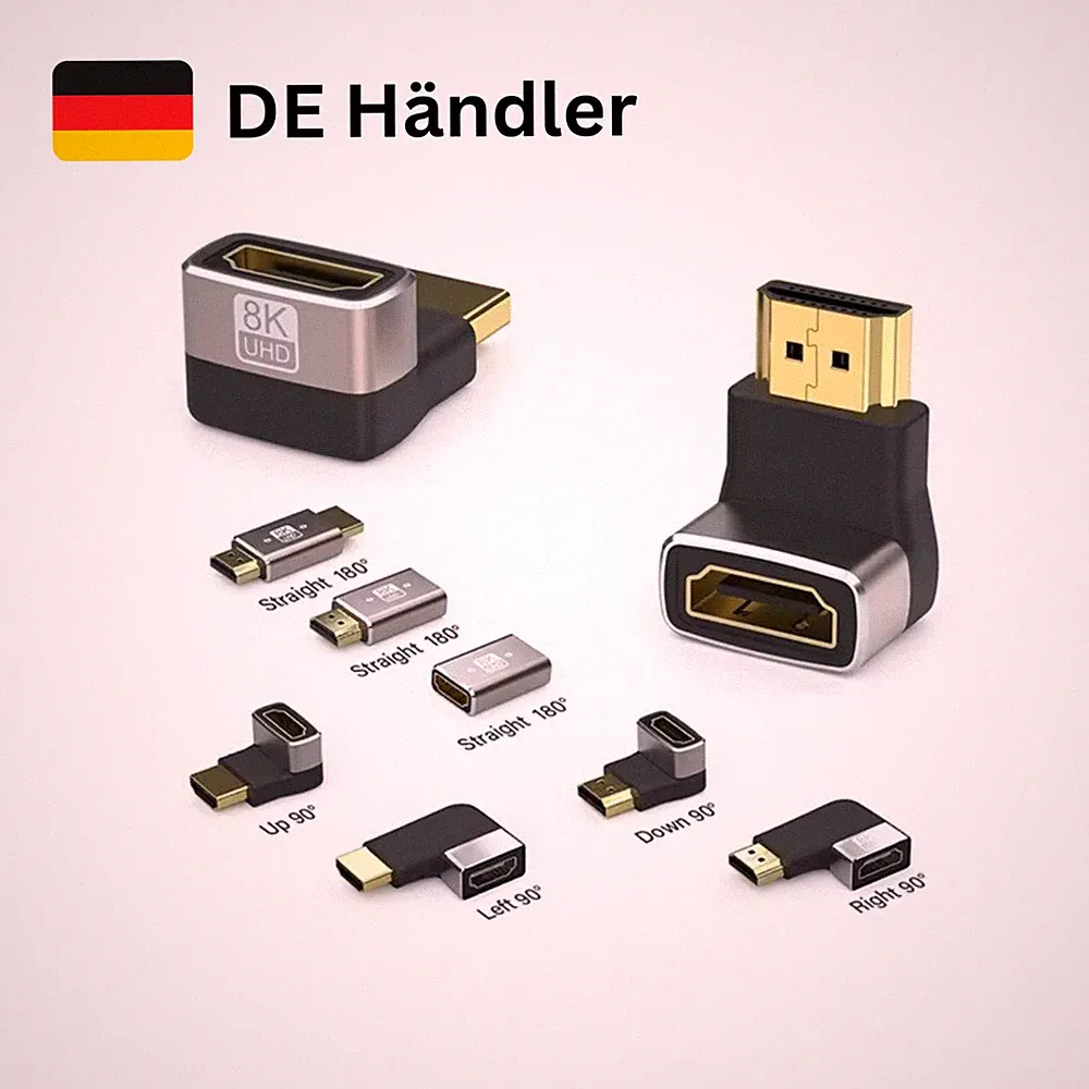 HDMI Winkelstecker 90 Grad 8K UHD Winkeladapter für Laptop PC HDTV Beamer