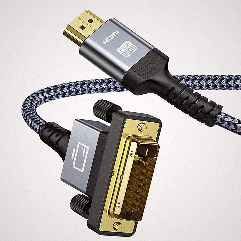 HDMI zu DVI Kabel Adapter 1 Meter 4K vergoldete Stecker für Monitor Beamer PC TV