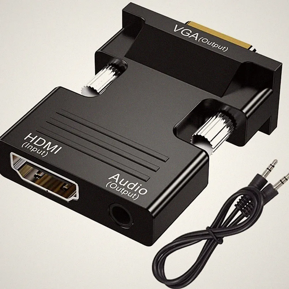 HDMI zu VGA Adapter 1080P 60Hz mit Audio Kabel kompatibel Monitor TV Projektor