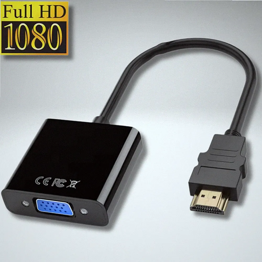 HDMI zu VGA Stecker HD 1080p Adapter Konverter Video Kabel Laptop PC Beamer usw.