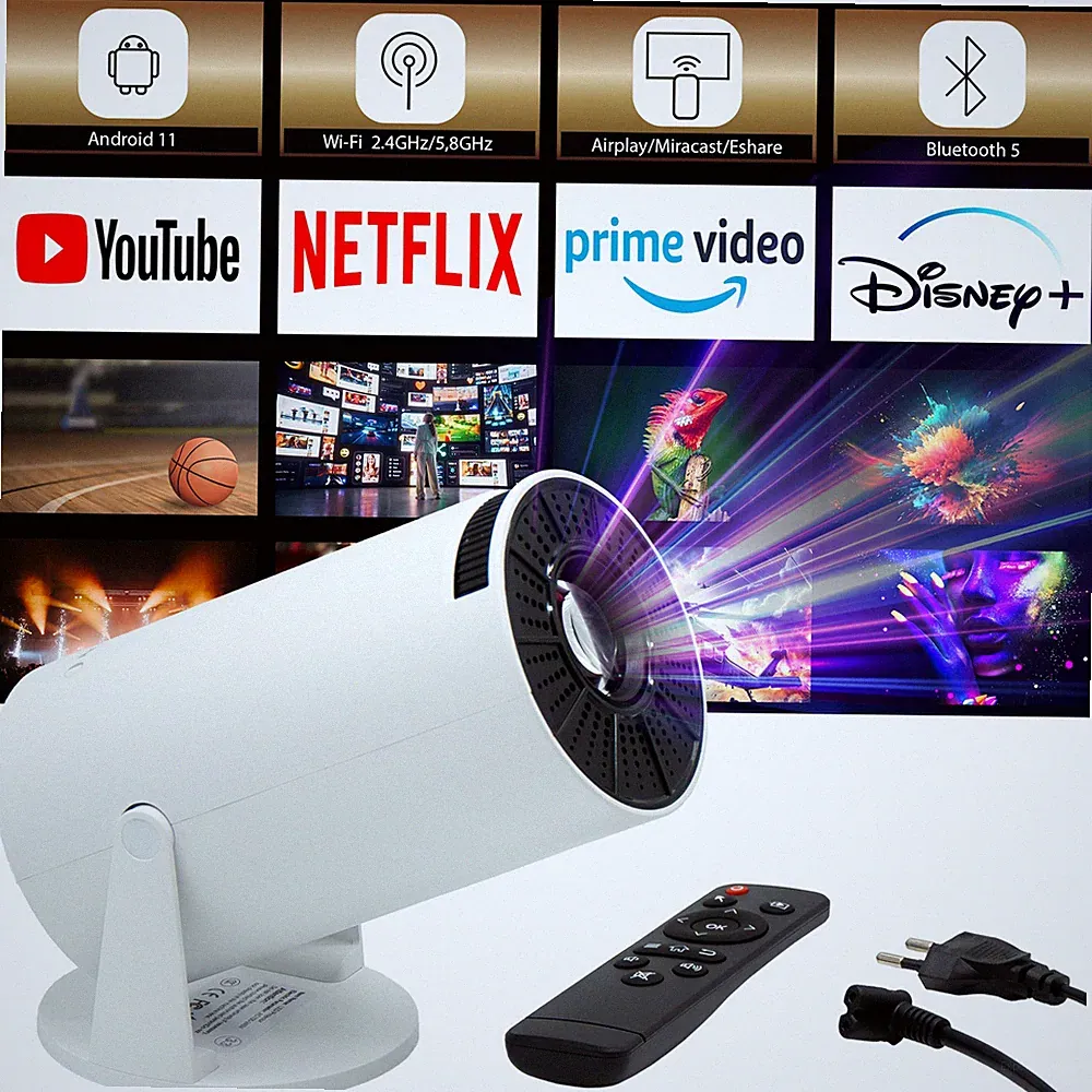 Heimkino 4K Projektor Android 11 Mobil 130 Zoll Wi-Fi BT Kiano Vision Relax