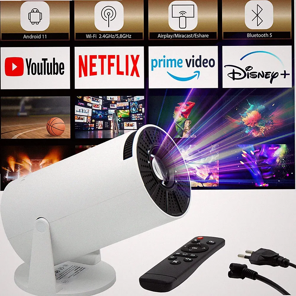 Heimkino 4K Projektor Android 11 Mobil 130 Zoll Wi-Fi BT Vision Relax Outlet B
