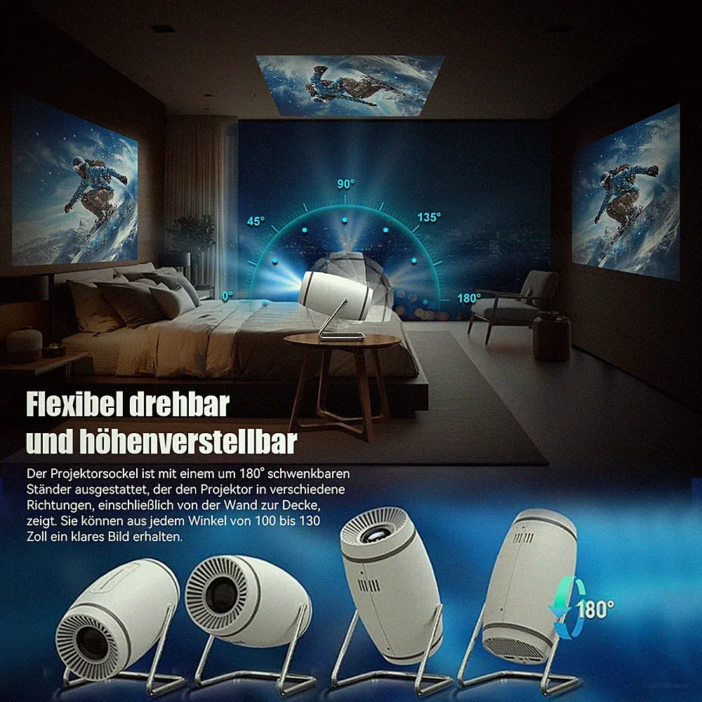 Heimkino-Projektor, Camping und Picknick im Freien, Mini-Projektor, 4K