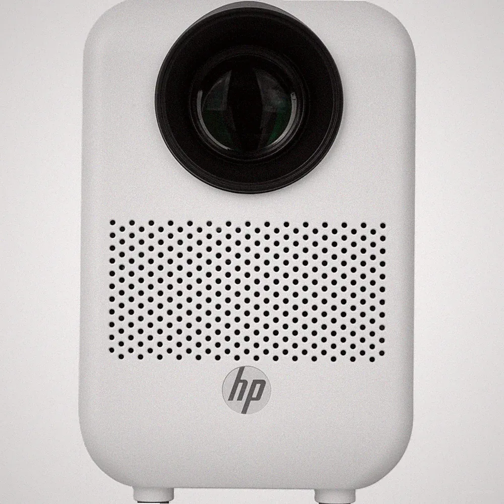Hewlett Packard CC180W Mini Beamer Set mit Leinwand weiß