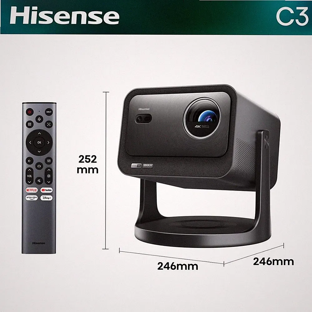 Hisense C3 | Laser Projector 4K, DLP, UHD 4K (3840x2160), 2000:1, 16:9, 1651 - 7