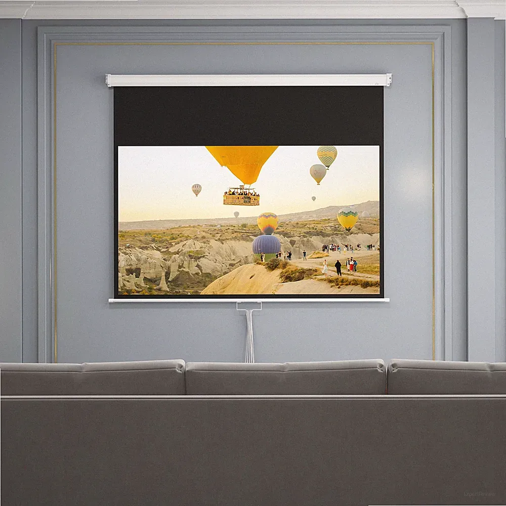HOMCOM Beamer-Leinwand 172 x 96 cm Manuell Projektionsleinwand für 4K, HD Weiß