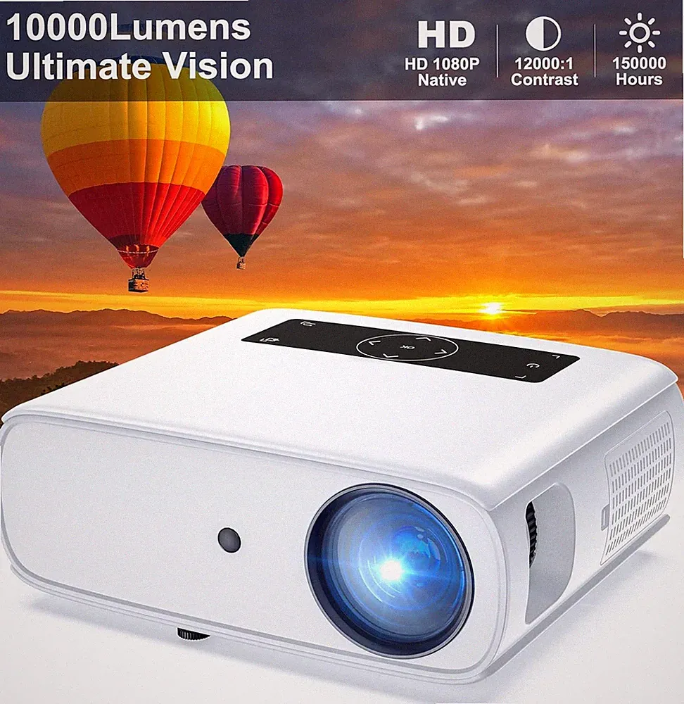 HOPVISION Beamer, Native 1080P Full HD, 4K Heimkino mit 150000 Stunden, 350''