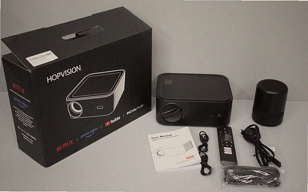 HOPVISION Mini Beamer Heimkino 4K Unterstützt Full HD 1080P NetfIix YouTube