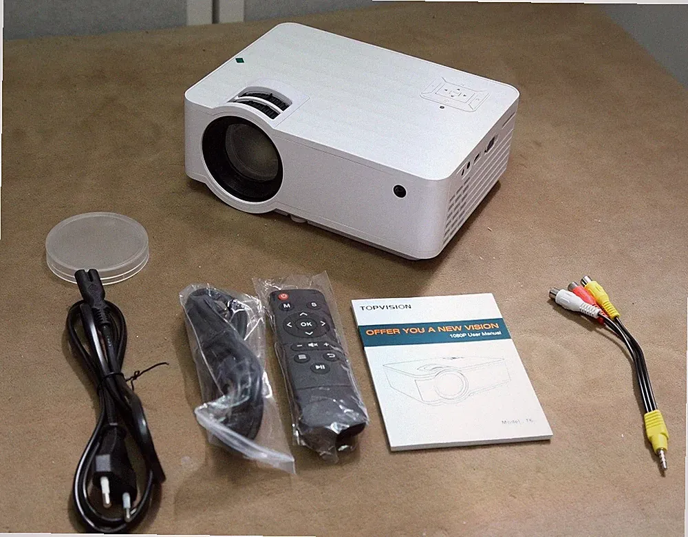 HOPVISION T6 Beamer, Topvision Full HD 1080P Bluetooth USB