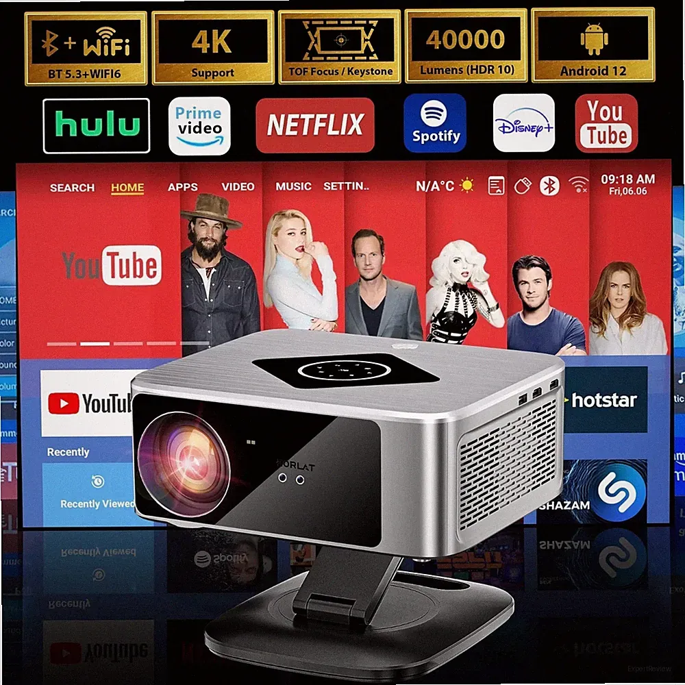 Horlat 40000LM 1080P Projektor Android TV 4K WiFi 6 3D HDR10 UK