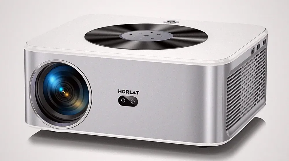HORLAT Projektor unterstützt 4K, Full HD 1080P Wifi 6 und Bluetooth Zoom 50% Projektion
