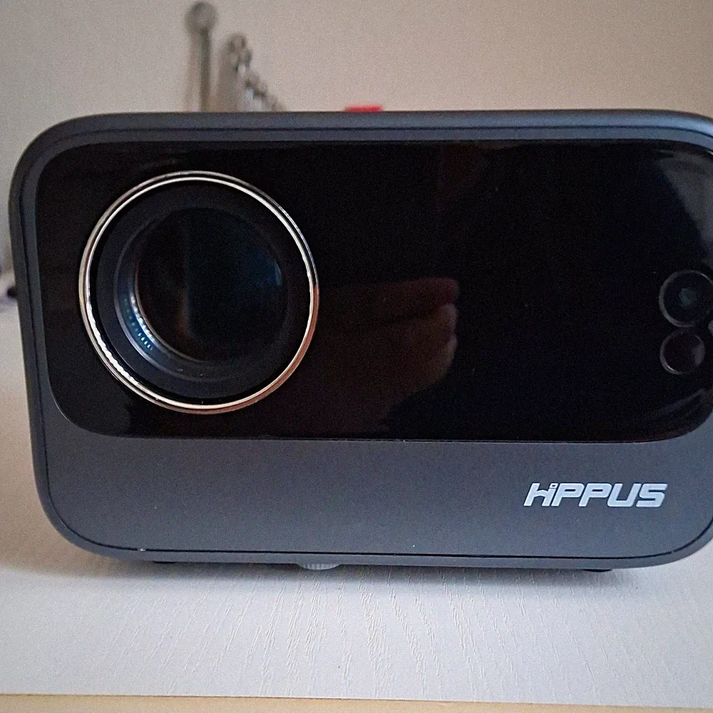 HPPUS Desktop Beamer Projektor grau/schwarz USB HDMI AV mit FB & Tasche