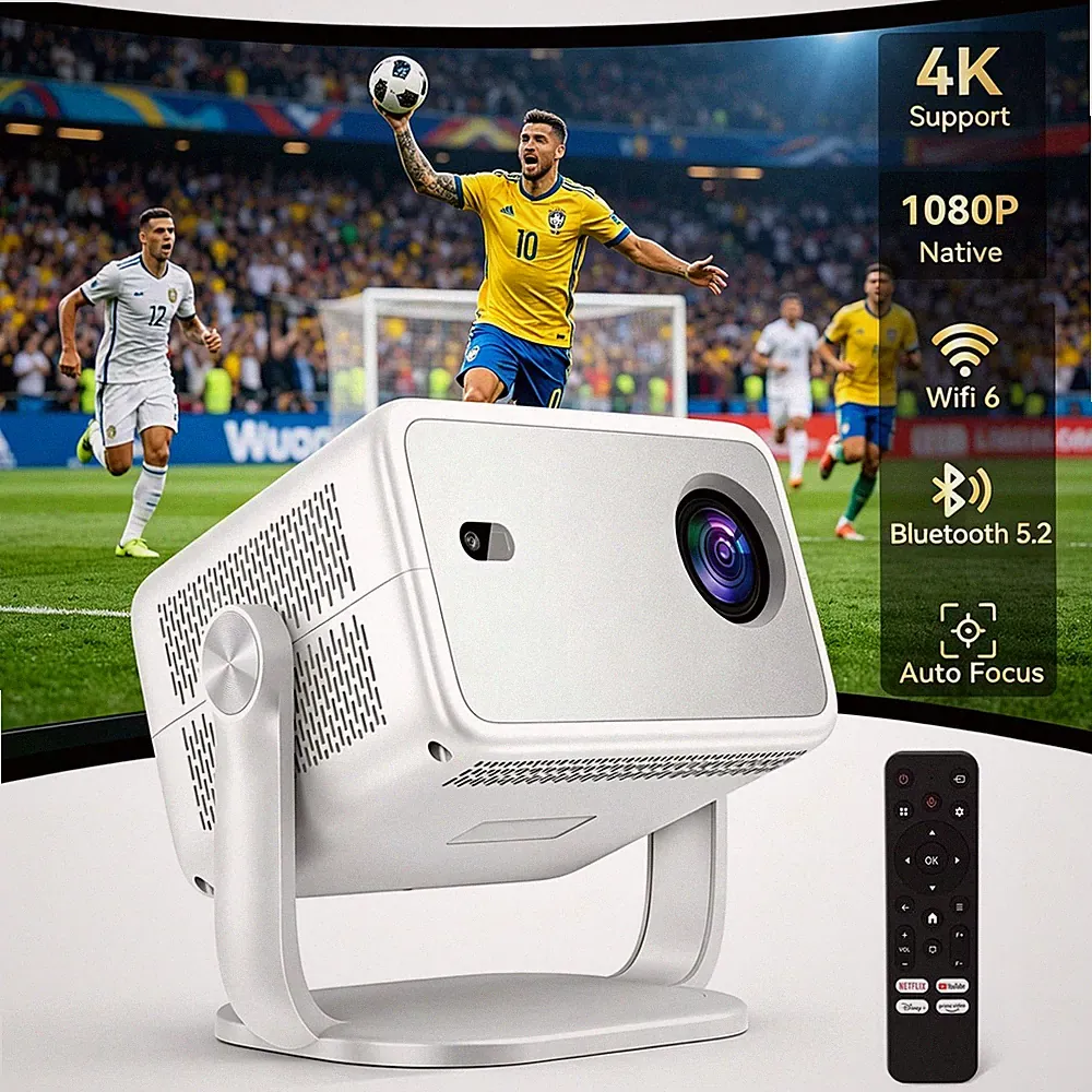 Huidun PT10 4K Projector 25000 Lumen WiFi 6 for Home Theater & WFH Google TV
