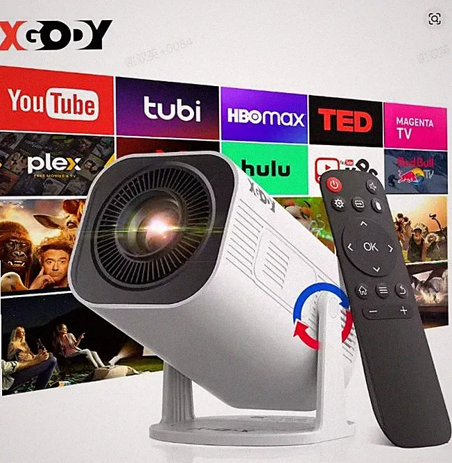 HY300 4K HD Mini Projektor with WiFi Bluetooth Android 180° Drehbares Freestyle