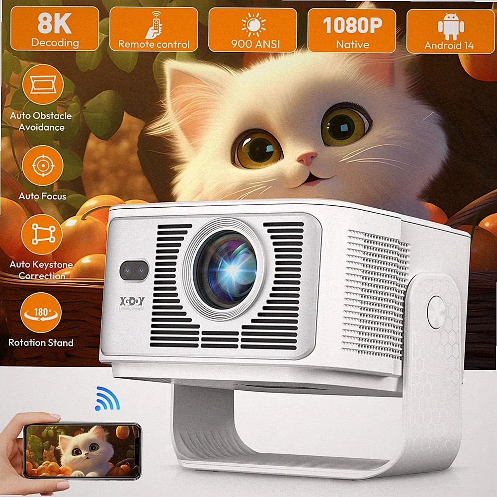 HY300 PRO Android Beamer Projektor 4K UHD 5G WiFi Bluetooth Smart Heimkino HDMI