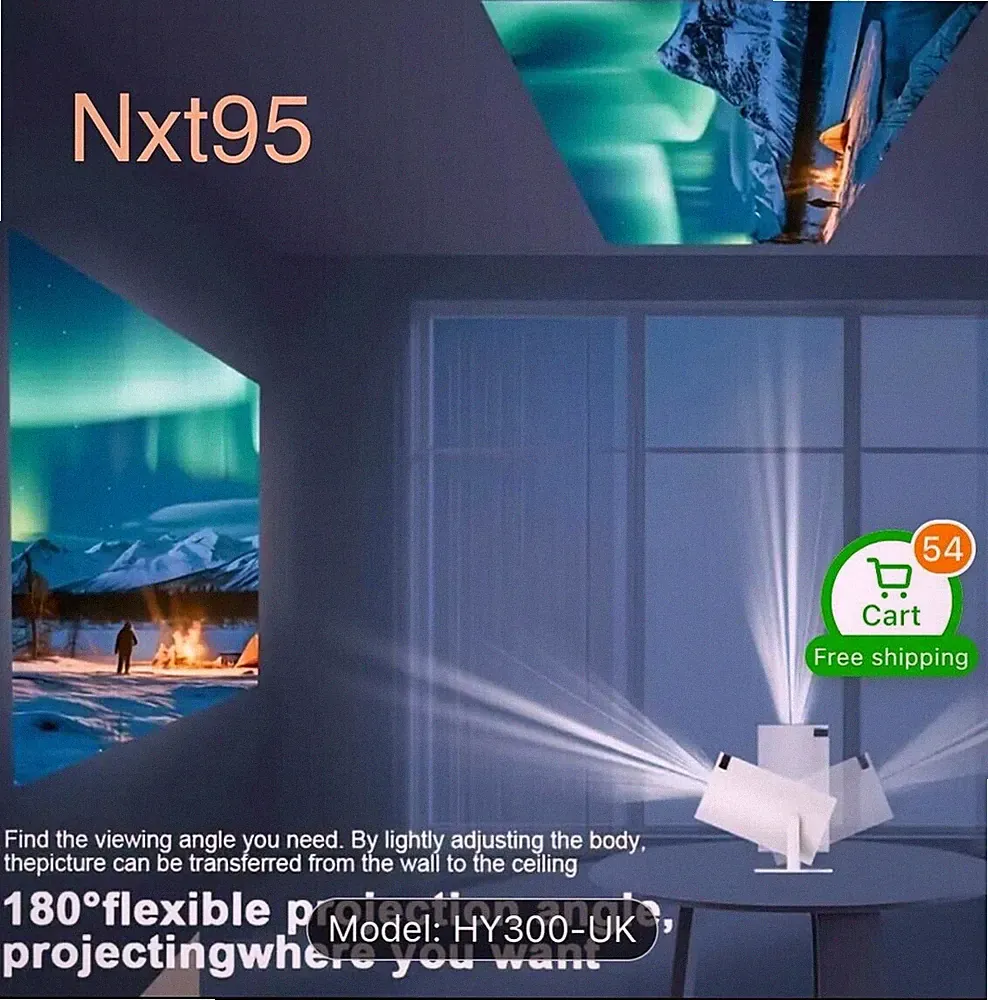 HY300 PRO Projektor Magcubic 4K Android 11 Dual Wifi6 BT 5.0 260 ANSI 1080P UK