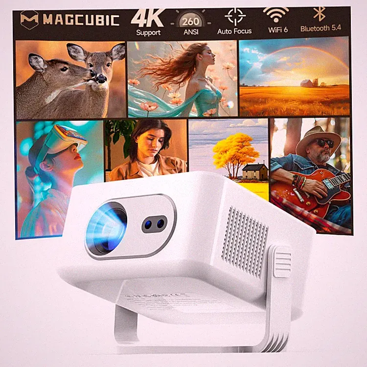 HY300max 4K Beamer 260 ANSI Lumen Dualband WLAN 6 Bluetooth 5 Autofokus Outdoor
