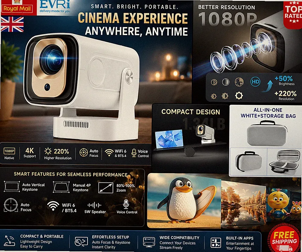 HY310 Mini Beamer Autofokus 4K Native 1080P Android 11 330 ANSI