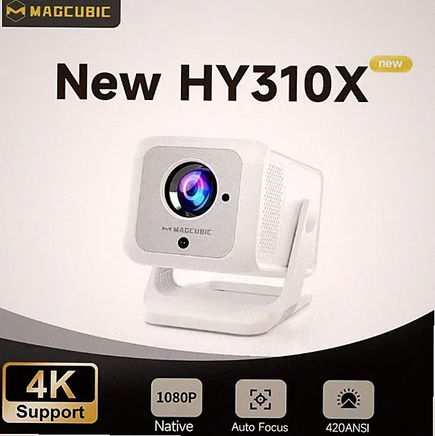 HY310X Tragbarer Projektor 4K 420ANSI Wifi 6 Autofokus Android 11 Projektor