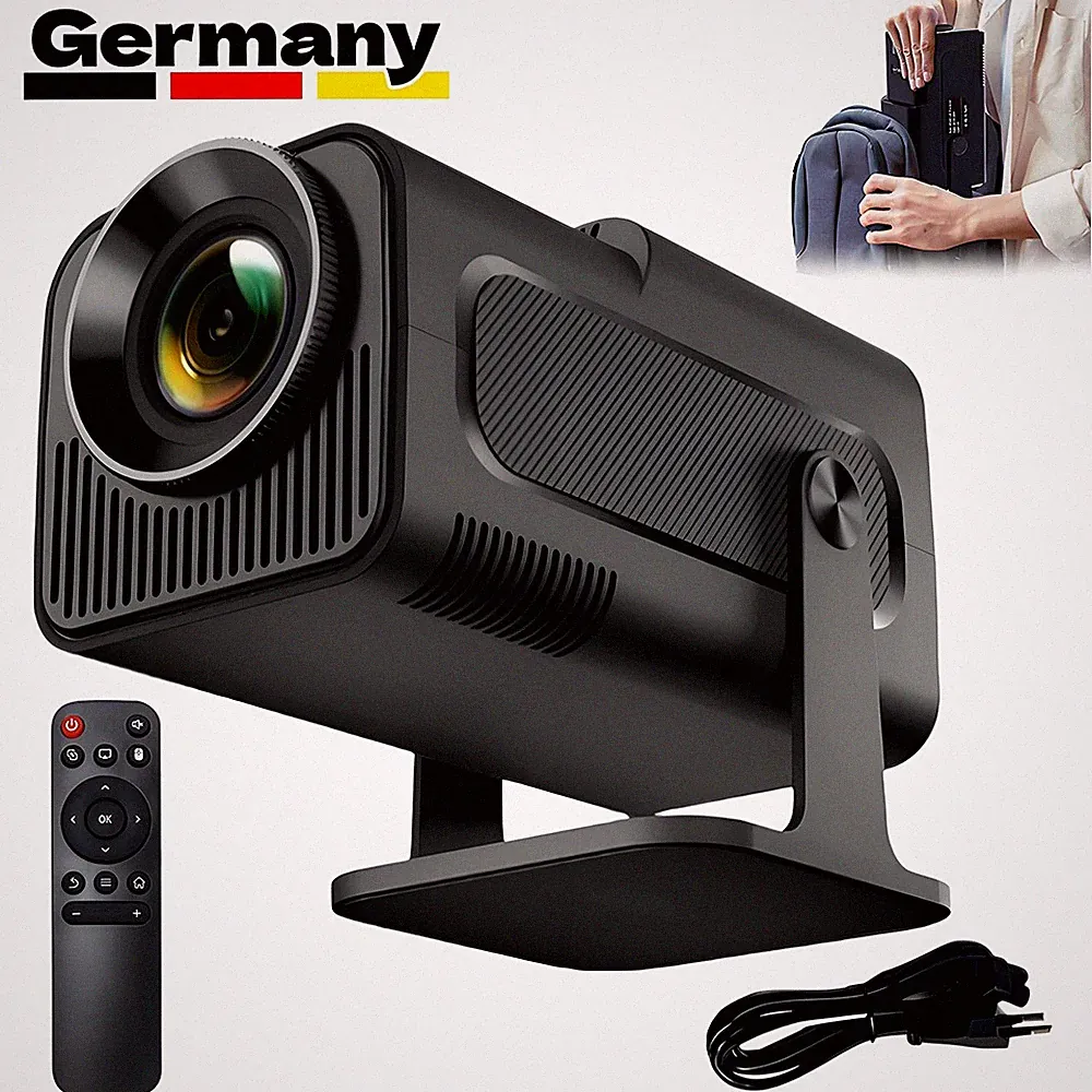 HY320 Mini Projektor 720p, WIFI 6, Bluetooth 5.0 - Android 11, 180° drehbare DE
