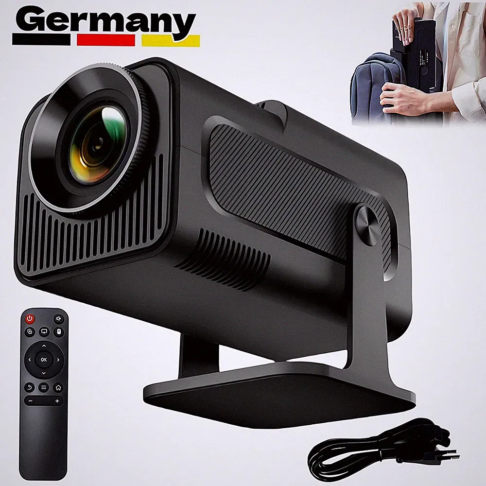 HY320 Mini Projektor 720p, WIFI 6, Bluetooth 5.0 - Android 11, 180° drehbare DE