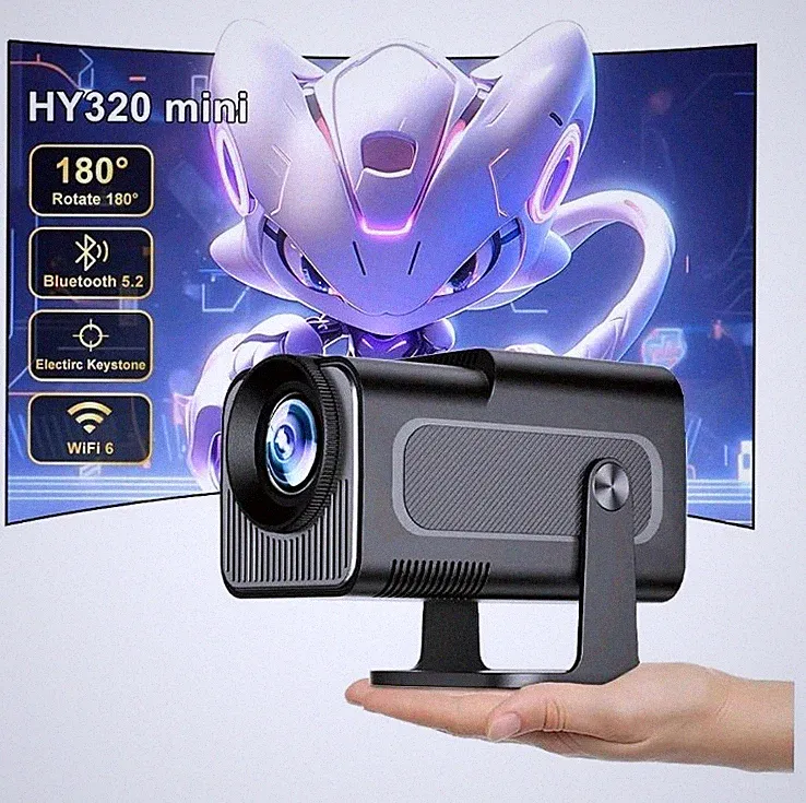 HY320mini Mini LED Projektor 1280x720 HD 1080p HDMI USB Lautsprecher Schwarz