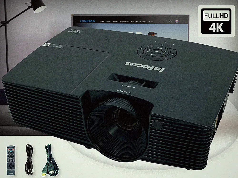 InFocus IN114v 3LCD Beamer für Heimkino Filme Familien-Dias 3500 Lumen 2160p