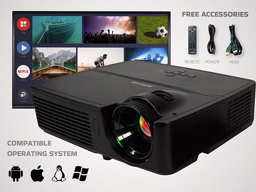 InFocus IN116 DLP Beamer Für Heimkino & Gaming 2700 ANSI 3D Ready Mit Kit