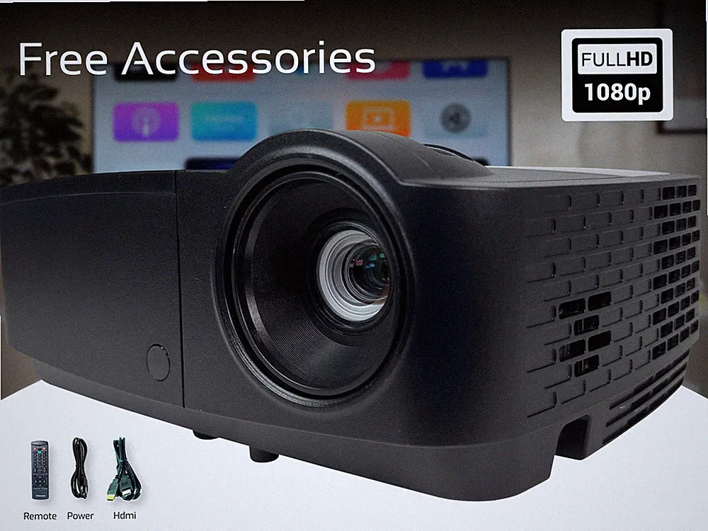 InFocus SP1080 DLP Beamer für Heimkino 3500 ANSI Lumen 1080p Eco Modus Bundle