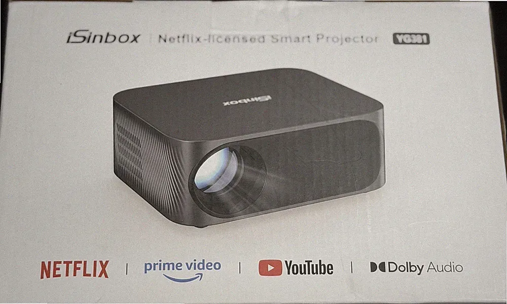 iSinbox YG381 Netflix-lizenzierter LED Smart Projektor Full HD HDMI/USB Grau