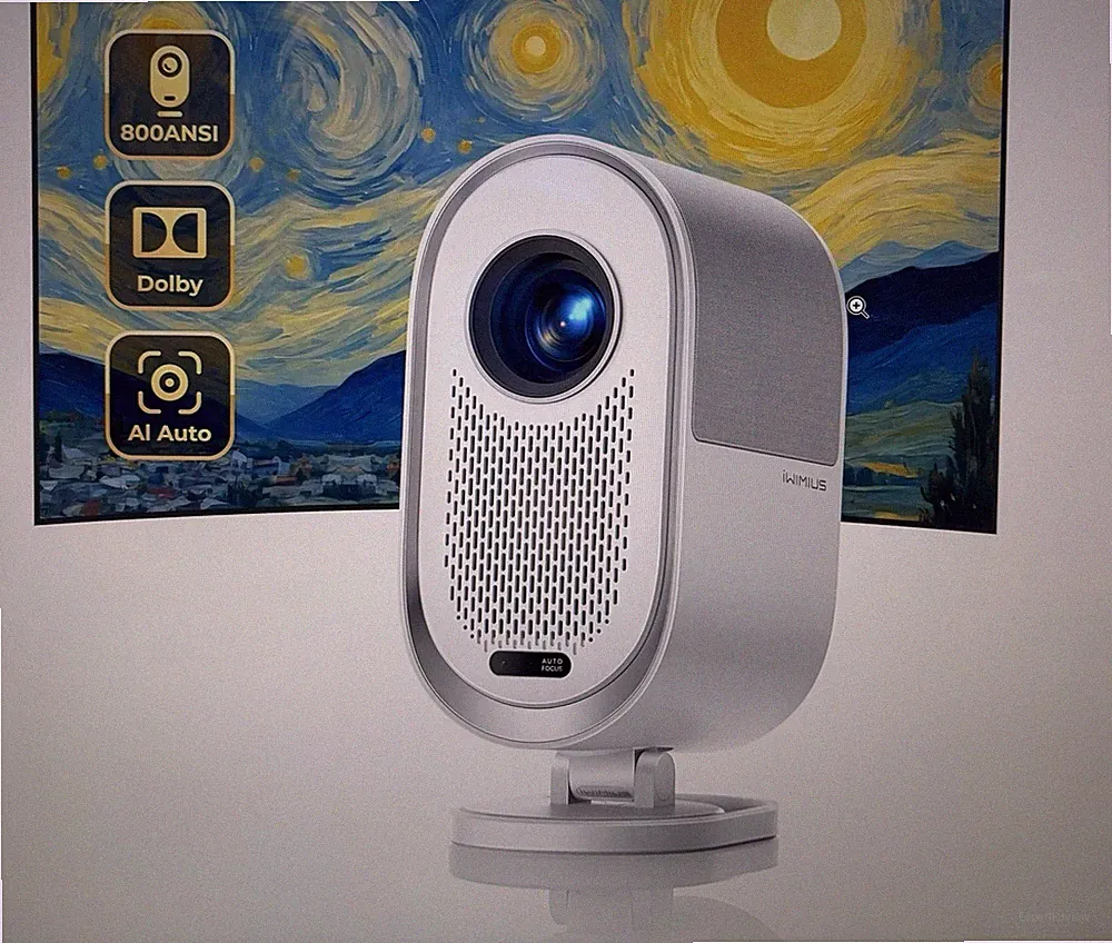 iWIMIUS K11 4K Beamer – WiFi 6, Bluetooth, 20W Lautsprecher, AI Auto Fokus