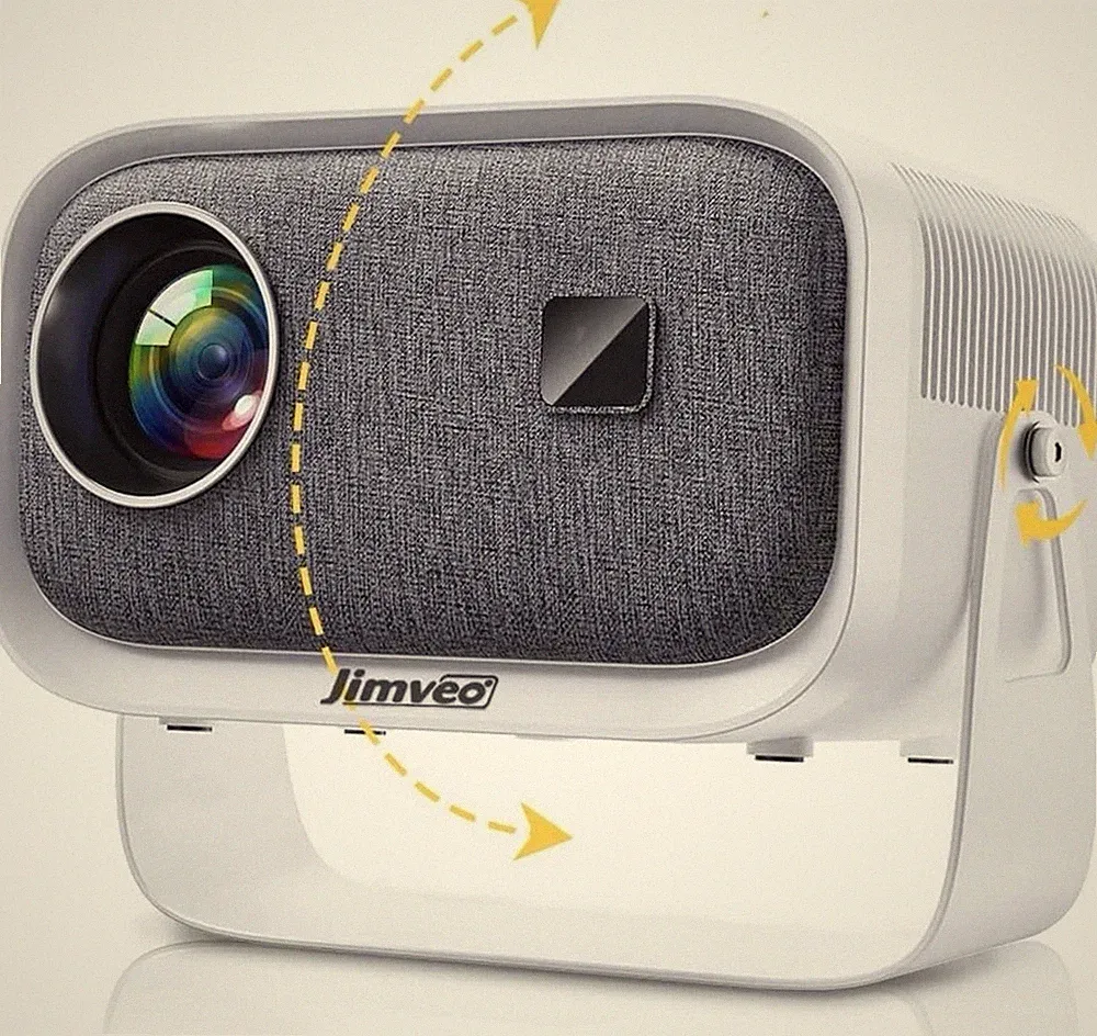JIMVEO 4K Beamer 360° Rotierend Fokus 25000L 1080P HD Bluetooth Heimkino