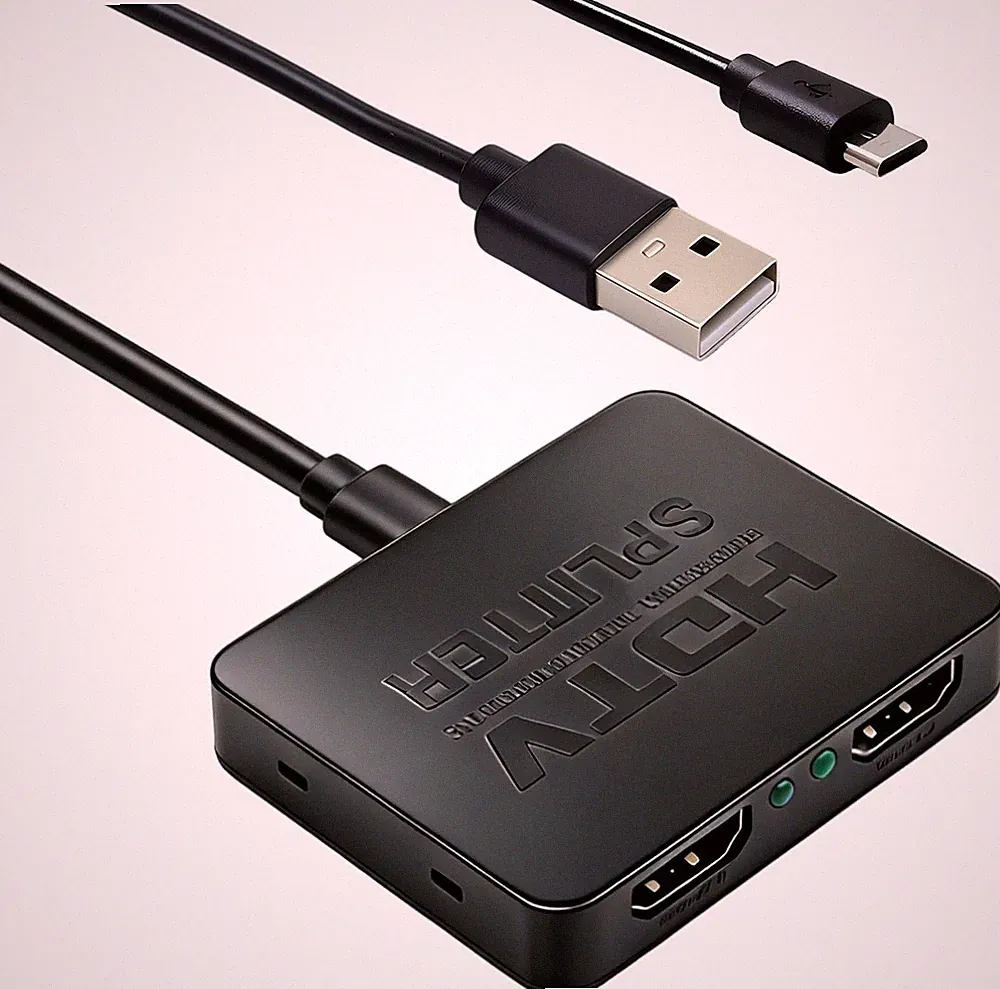 JinRuiCPeng 4K HDMI Splitter 1x2Dual Monitor USB Stromversorgung PC TV Projektor
