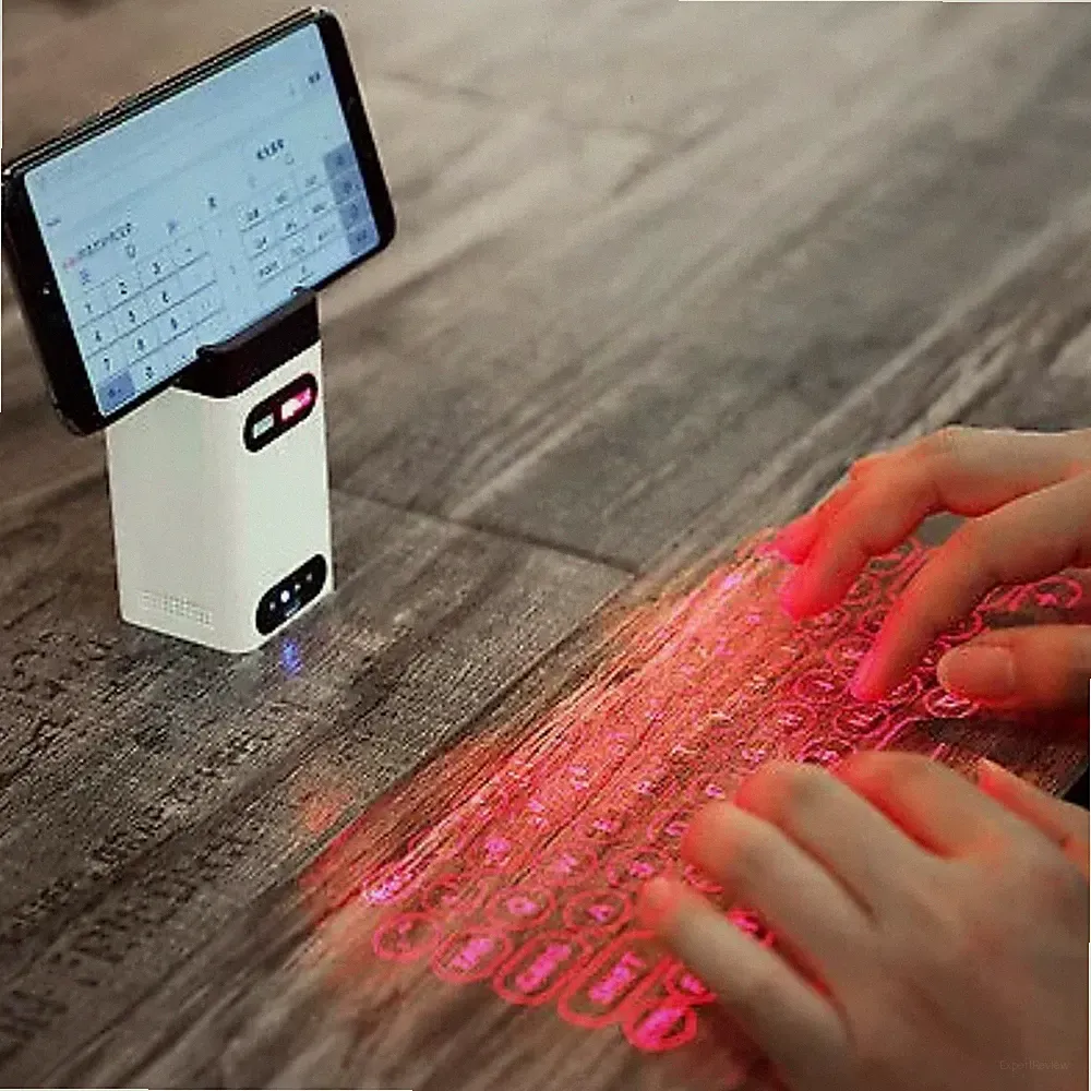 Kabelloser Laser Tastatur Projektor | Bluetooth Touchpad Tastatur für Telefon, Tisch