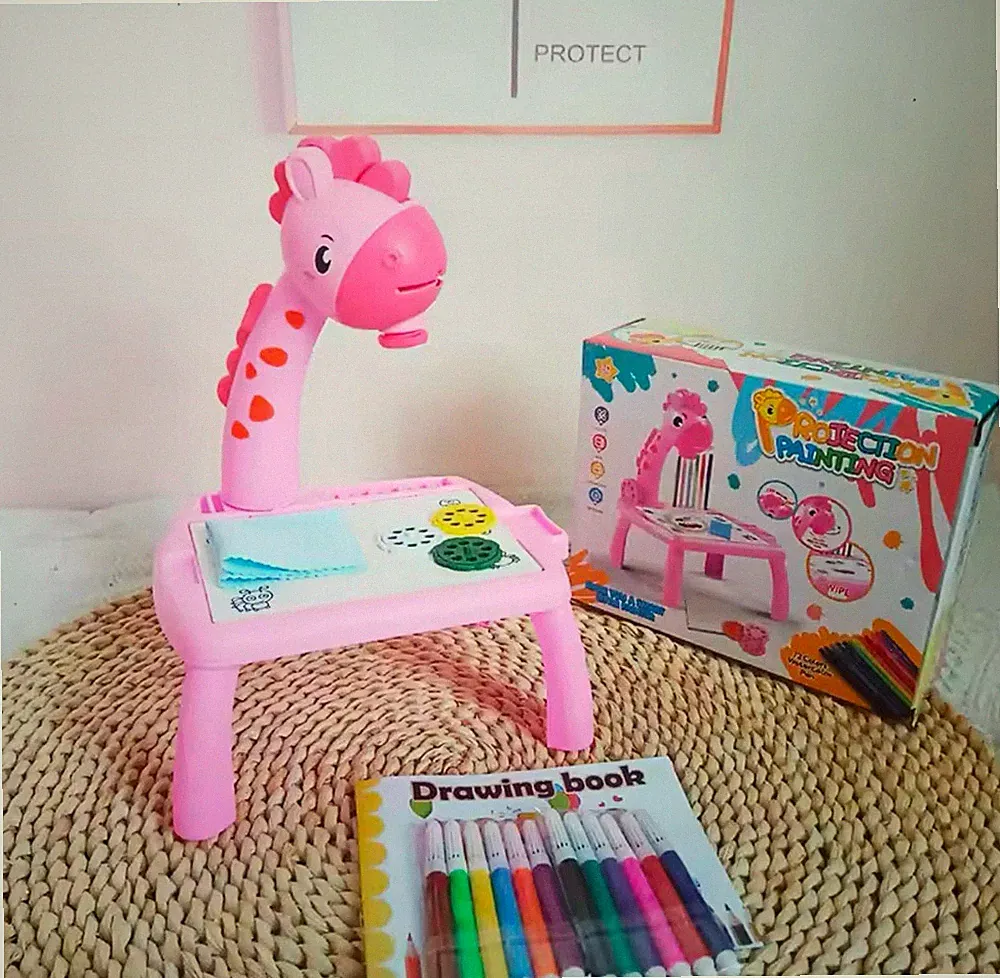 Kinder LED Projektor Zeichentisch Spielzeug Malen Set Lerntafel Lernen