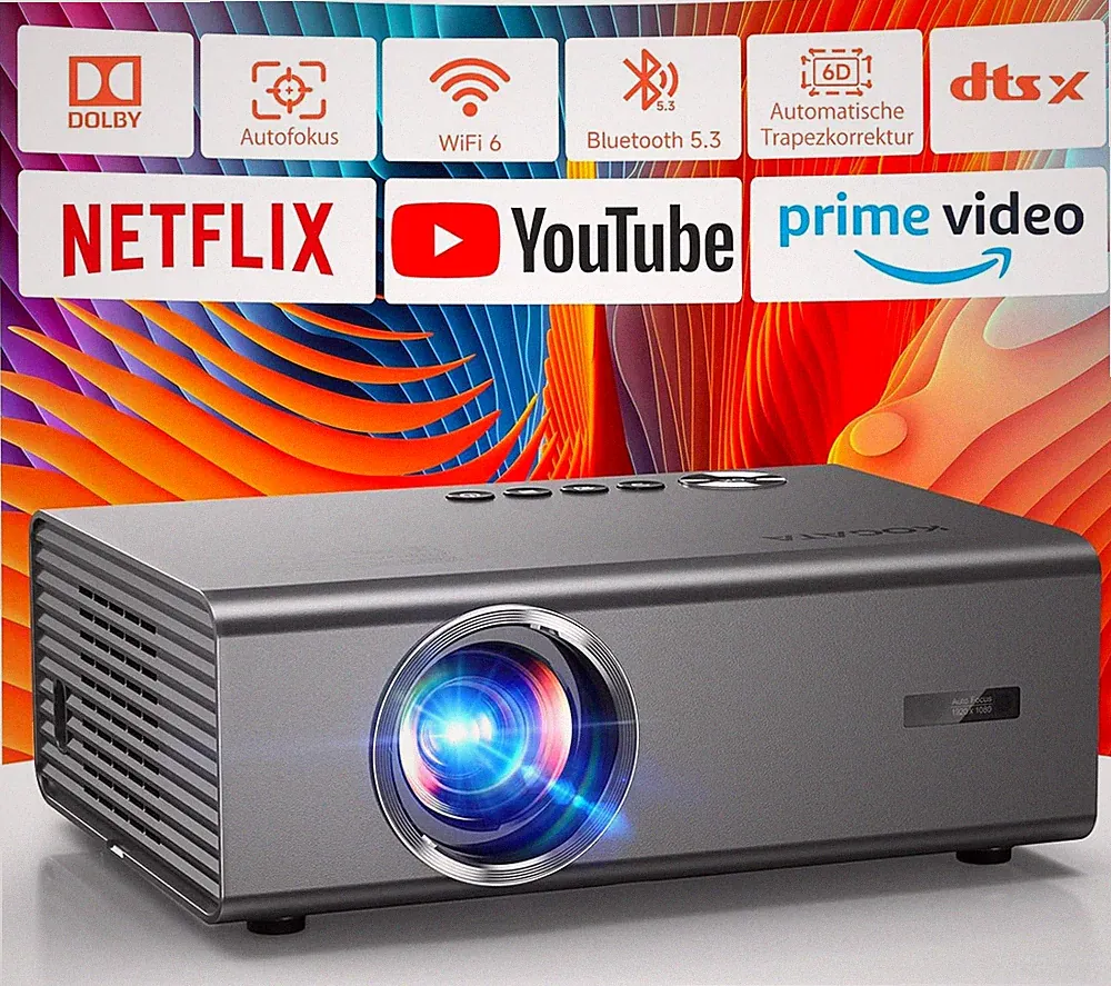 KOGATA 4K Beamer Netflix App HDR Kino Sound WiFi 6