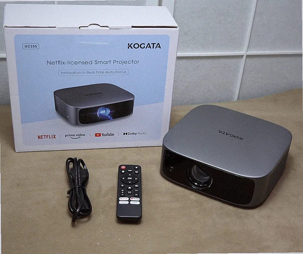 KOGATA GC355 Kurzdistanz Smart Beamer 1080p Netflix, Auto-Fokus, 6D titangrau