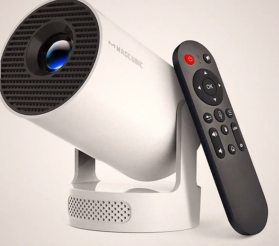 Kompakter Android Beamer, LED, WLAN, 80 Zoll Bild, Tragbar, Heimkino