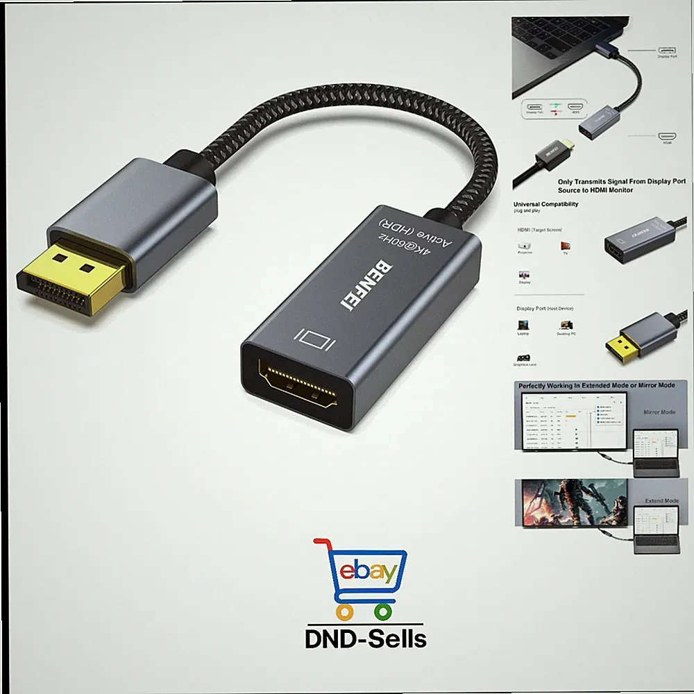 Kompakter DisplayPort auf HDMI Adapter 4K 60Hz Multi-Display Laptop Projektor