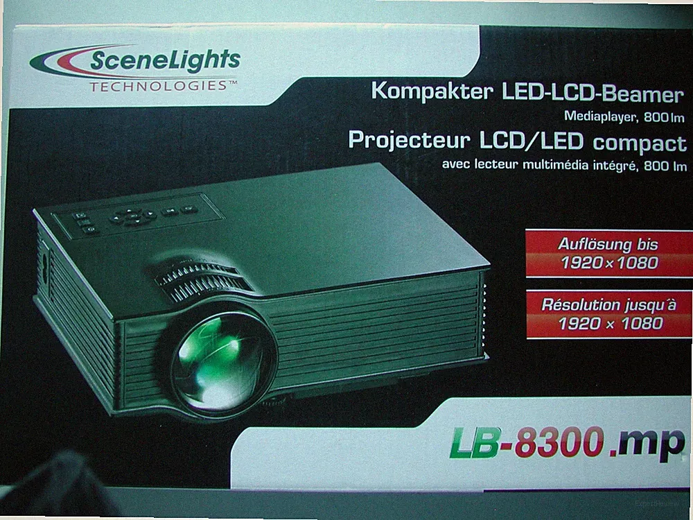 Kompakter LED-LCD-Beamer - Mediaplayer-800lm- 1920x1080 Pixel