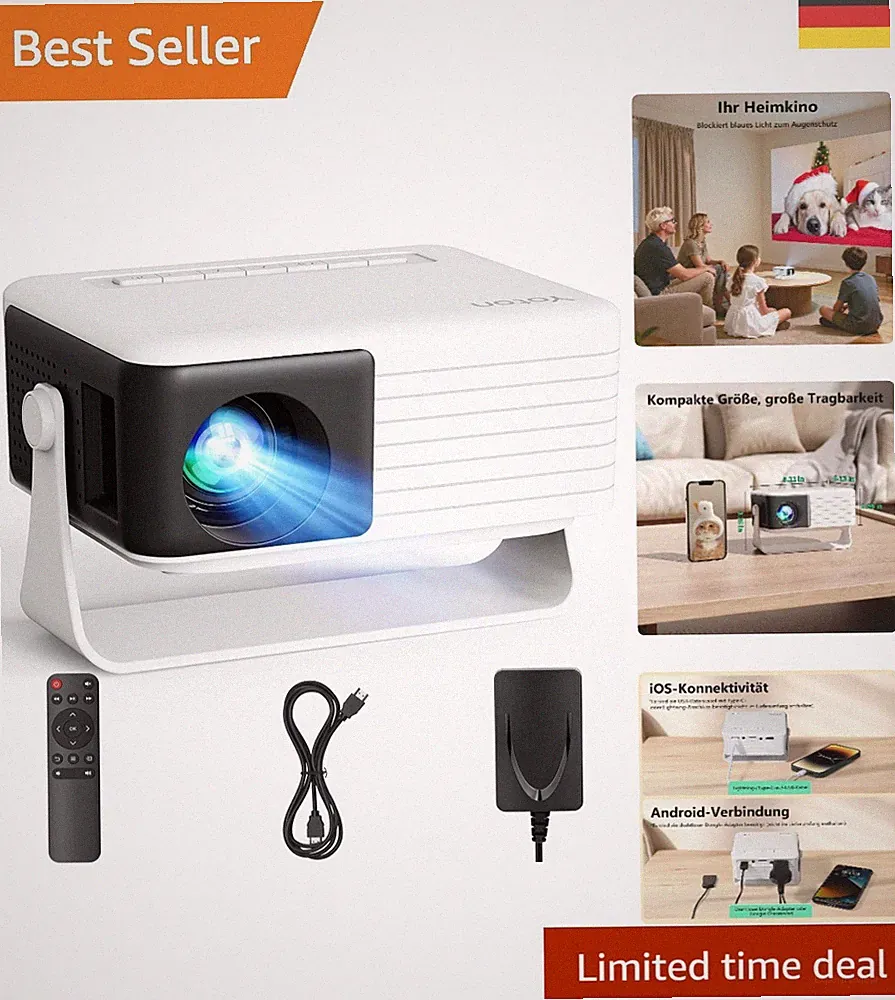 Kompakter Mini Beamer - 6000 Stunden Lebensdauer und 120 Lumen für klare Bilder