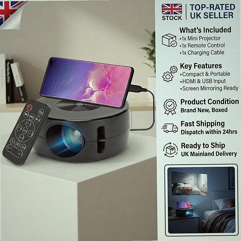 Kompakter tragbarer 1080P Filmprojektor - ideales Geschenk mit diffuser Bildgebungstechnologie