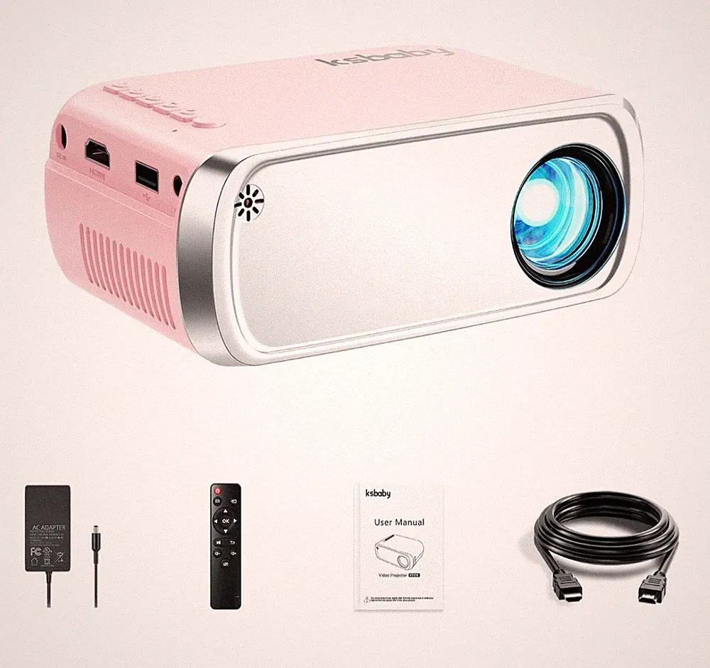 ksbaby®Mini Projektor Tragbarer LED Beamer Outdoor Heimkino HDMI USB Smartphone