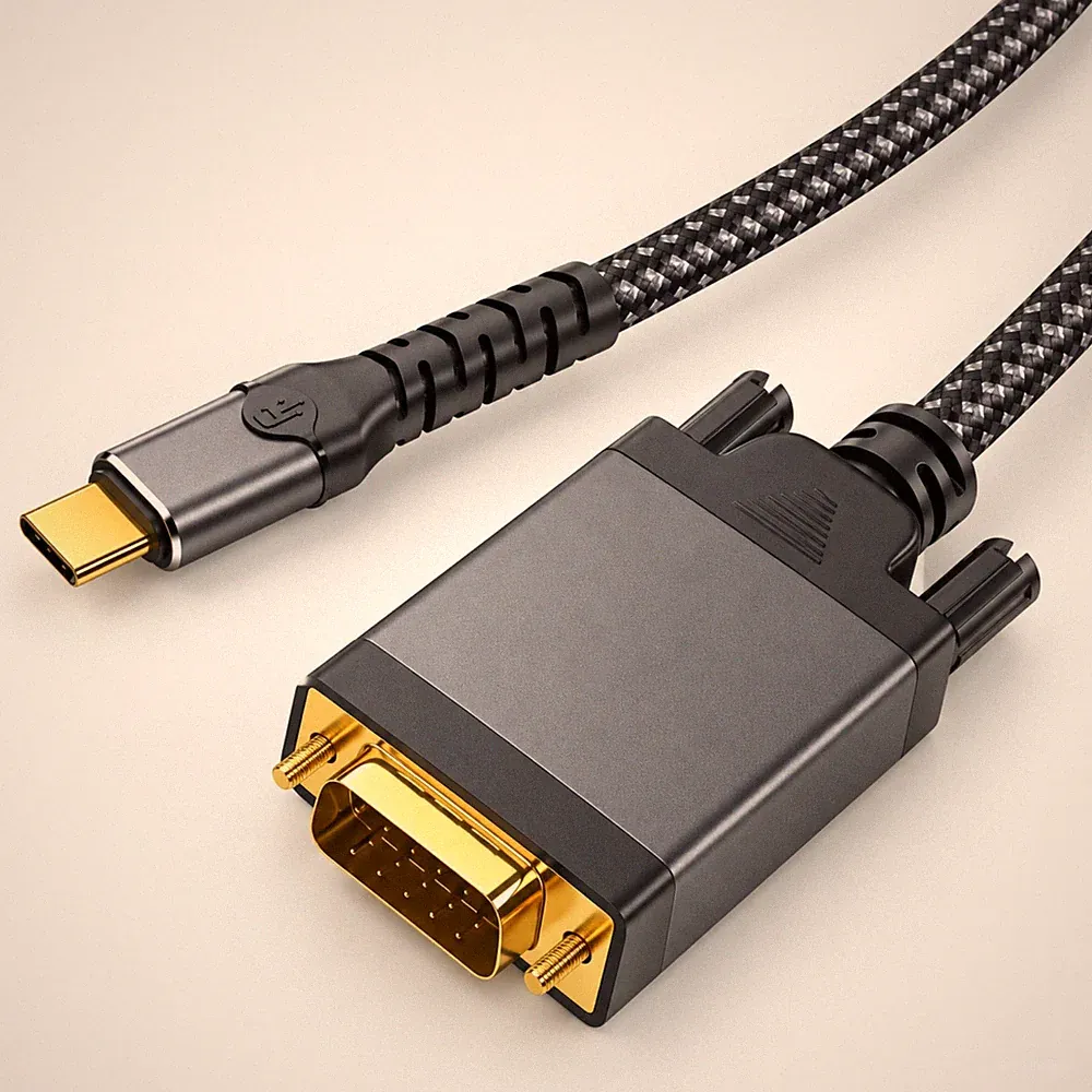 L58 USB-C auf VGA Kabel Adapter HDTV Projektor Monitor USB 3.1 Typ C 1080p 2m