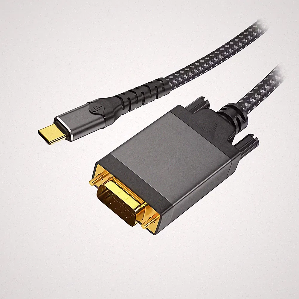 L58 USB-C auf VGA Kabel Adapter HDTV Projektor Monitor USB 3.1 Typ C 1080p 2m
