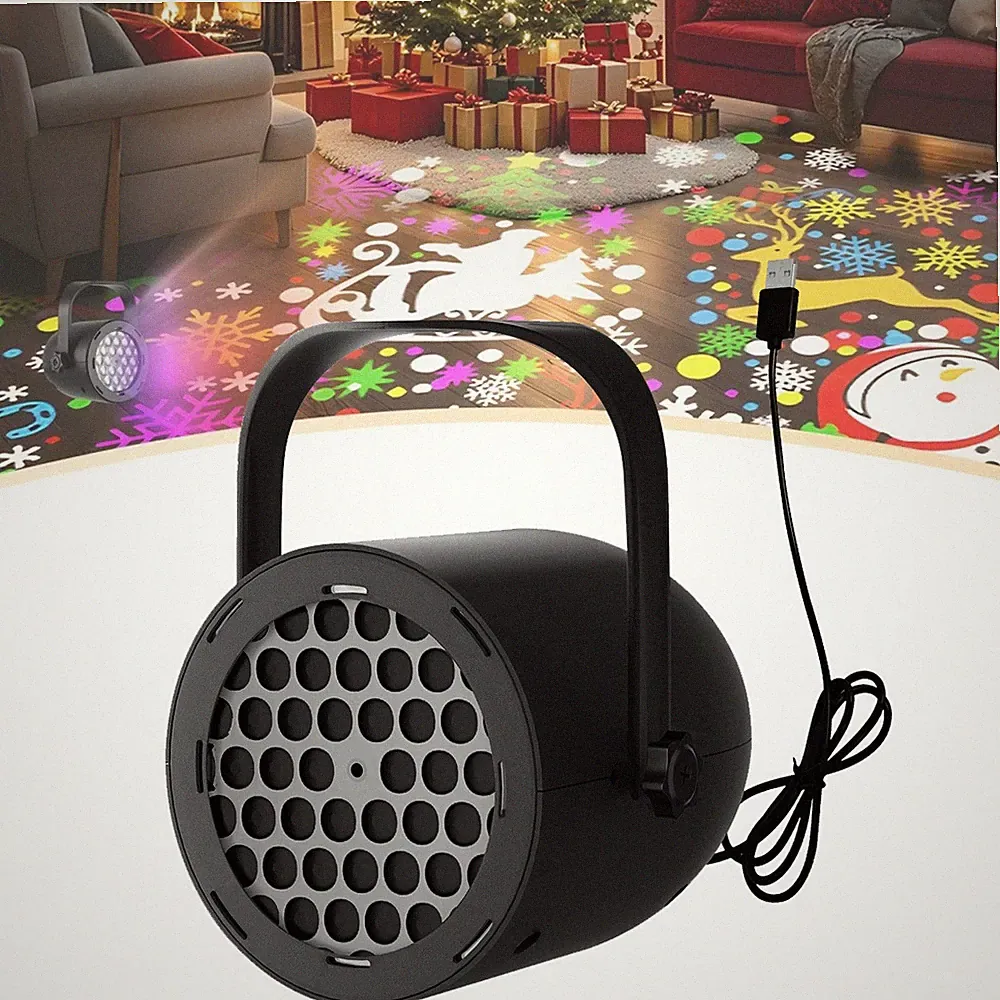 Laser Projektionslampe Weihnachtsprojektor LED Schneeflocken Projektor Lampe USB