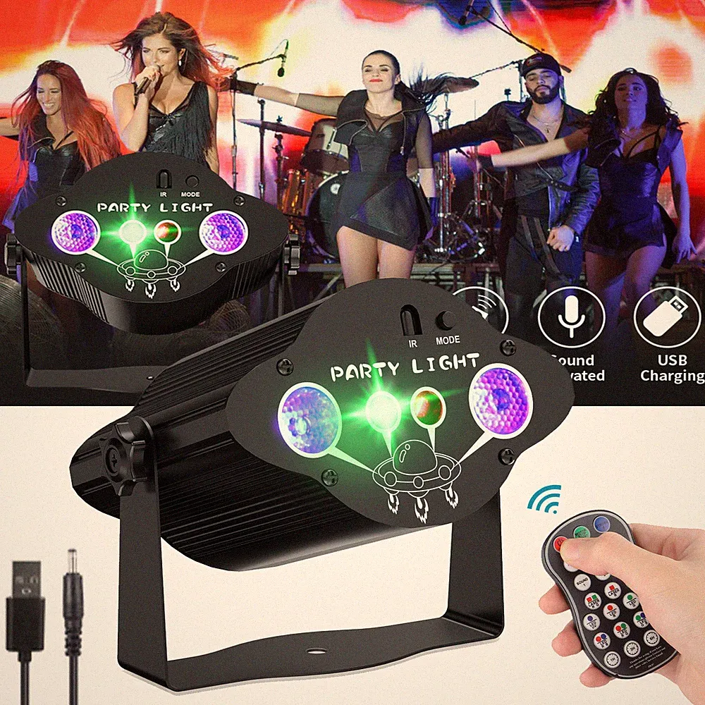 Laser Projektor RGB UV 3 in 1 LED Lichteffekt DJ Disco Party Bühnenbeleuchtung
