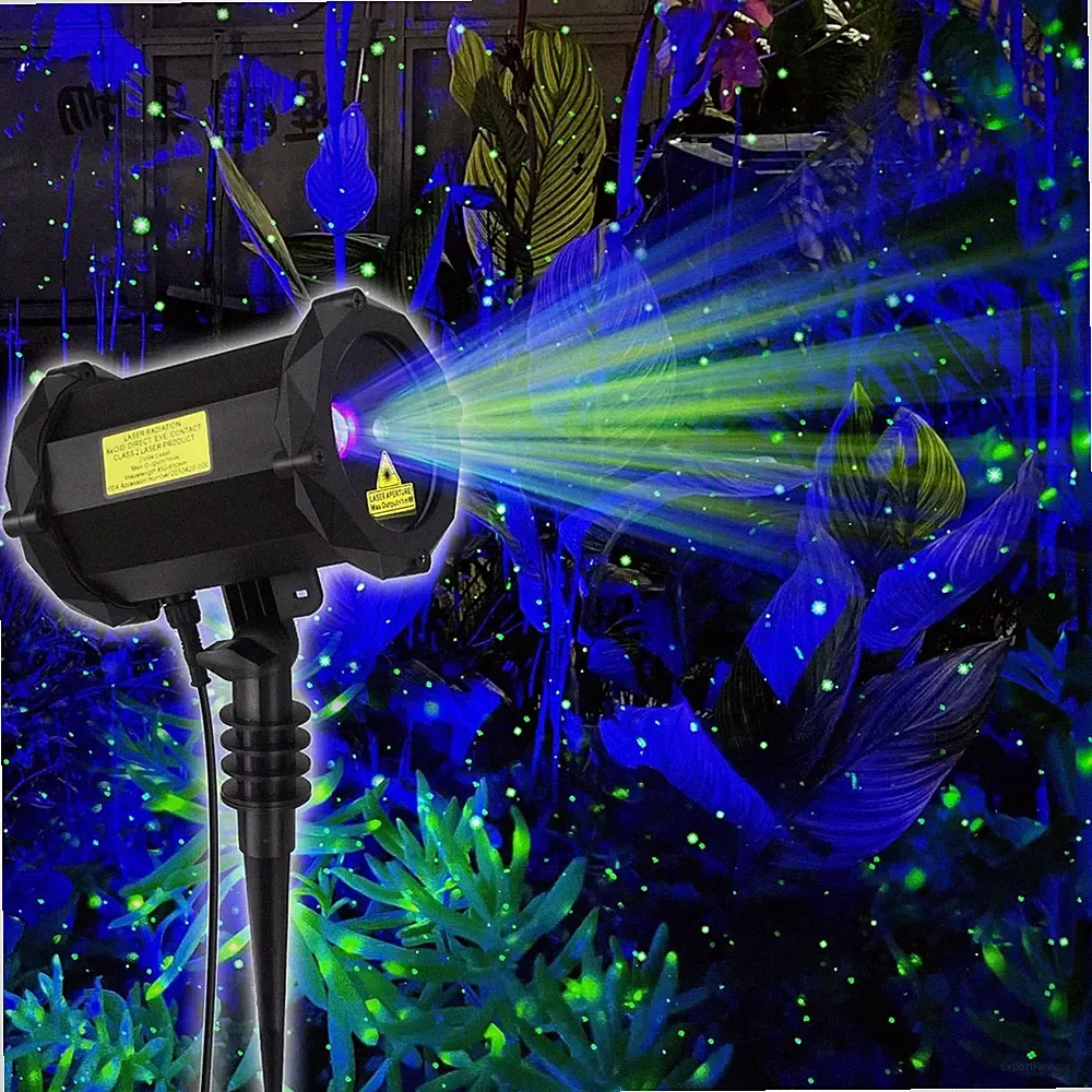 Laserprojektor blauer Nebel + Glühwürmchenlichter - Garten, Weihnachten, Geburtstage 'N'